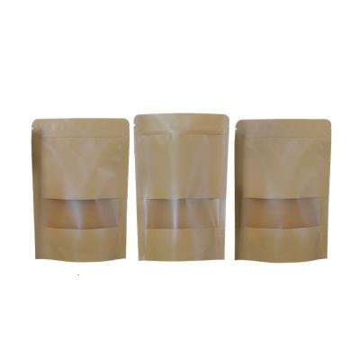 China Doypack Brown POS Paper Packaging Recyclable Pouches Food Packaging Zipper Bags for sale