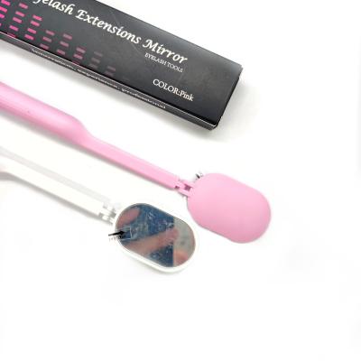 China Eco-friendly Safe and No Bad Smell Probe Mirror Beauty Tools Wholesale Makeup Wick Extension Folding Pink Mirror for sale