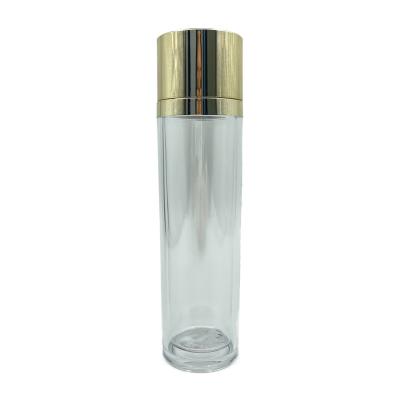 China Gold Cap PETG Plastic Bottles Luxury Cosmetic Containers For Toner 100ml 120ml for sale