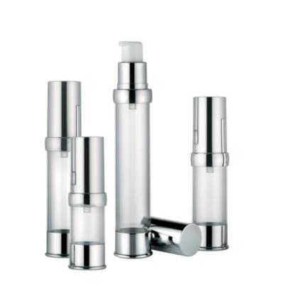 China Lotionactuator metalliseerde de pompfles Zonder lucht 15ml, 20ml, 30ml basisschouder GLB voor lotionserum Te koop