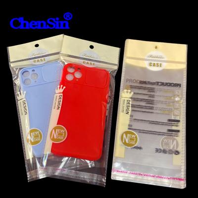 China Poly Bag Design Moisture Proof Cell Phone Printed Plastic Bag Self Adhesive Seal Tape With Tape For Clear White Case Plastic Bags for sale