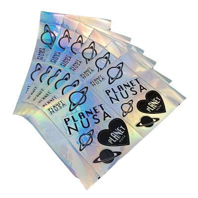 China Custom Customized Rainbow Holographic Effect Logo Kiss Form Label Adhesive Label Hologram Sticker Hologram Sticker Label for sale