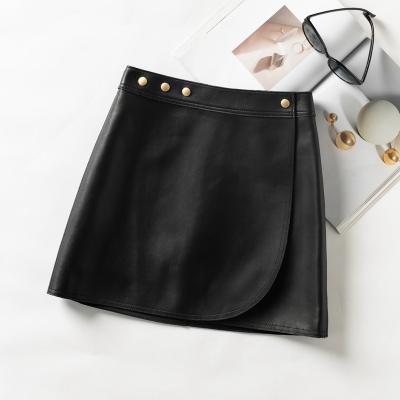 China Fashion Women's Breathable Shorts Heepskin Skirt For Daily Swap Genuine Mature Girl's Skirt Nappa Leather Leather In for sale