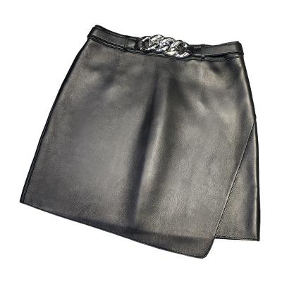 China Fashion Women's Breathable Shorts Heepskin Skirt For Daily Swap Genuine Mature Girl's Skirt Nappa Leather Leather In for sale