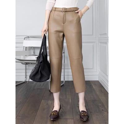 China New Arrival Fashion Breathable High Quality Women's Casual Leather Pants Ins. Hot for sale