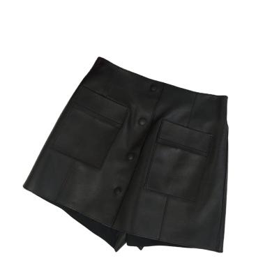 China New Arrival Genuine Leather Ruler Pants Breathable Fashions Shorts Women Mini Shorts Street Wear Short Culotte for sale