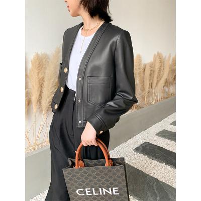 China Anti-wrinkle Women Leather Clothing Fashion Lady High Quality Leather Jacket For Lady Young for sale