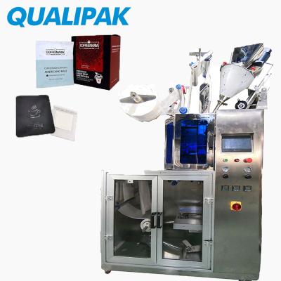 China Food Qualipak Small Sachet Filling Machine For Tea Powder Hand Ear Drip Coffee Tea Bag Packing Machine With Inner And Outer Bag for sale