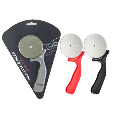 China Sustainable Pizza Tools Premium Stainless Steel Pizza Cutter Sharp Red Wheel With Non Slip Ergonomic PP Handle for sale