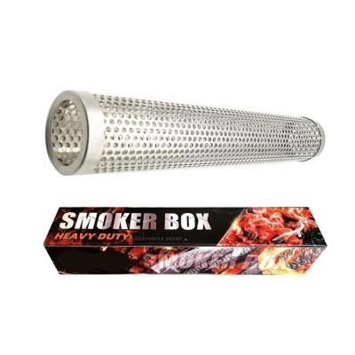 China Easily Cleaned Premium 12 Inch BBQ Stainless Steel Pellet Smoker Portable Wood Tube For Cold / Hot Smoking for sale