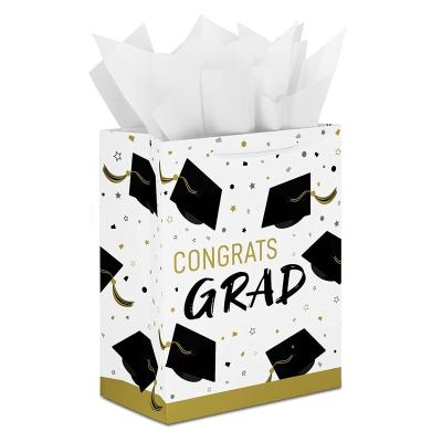 China Large Handmade Kraft Paper Graduation Gift Bag for High School College Kindergarten Nursing School Graduates for sale