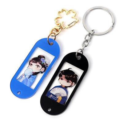 China Advertising Promotional Custom Clear Photo Logo Acrylic Plastic Keychains For Gift for sale