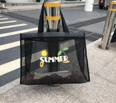 China arming & New Arrival Cheap Waterproof Custom Logo Printed Mesh Bag Mesh Beach Disarmament Tote Bag for sale