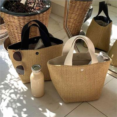 China arming & New Arrival Disarmament Promotion Waterproof Straw Bag Woven Tote Top Handle Handbags Summer Beach Bag Women Tote Bag for sale