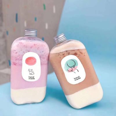 China 100% Cheap Wholesale Square 400ML Portable Plastic Fruit Juice Beverage Water Travel Bottle Eco-friendly With Straw for sale