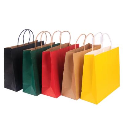 China Recycled Materials Eco Custom Take Away Brown Food Bag Fashion Shopping Bag Kraft Paper Bags With Twisted Handle for sale