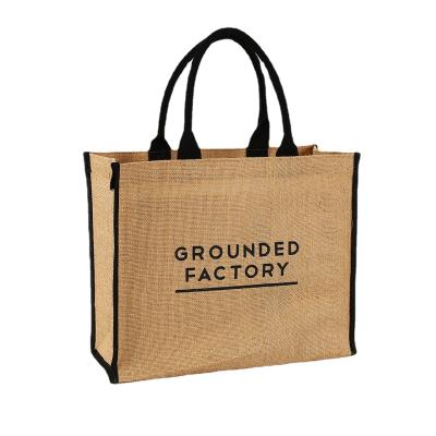 China Wholesale Goods Customized Handled Jute Shopping Bag Eco Friendly Bag for sale