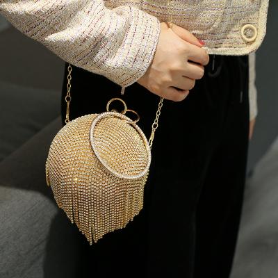 China 100% Eco-friendly Fashionable Promotion Golden And Silver Ball Bridal Clutch Bags for sale