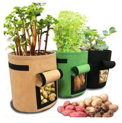 China Durable Custom Potato RPET Vegetable Garden Plant Felt Growing Container Bags With Handles for sale