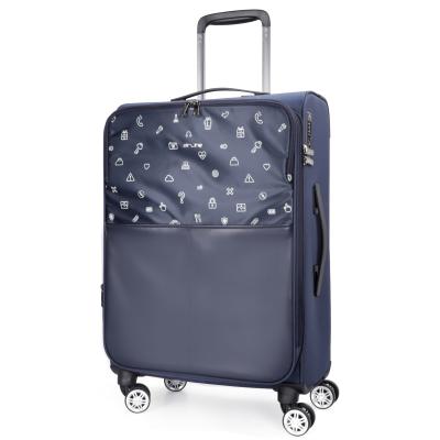 China Hot Soft Shell Trolley Luggage Amazon Suitcase Bag Travel Suit Cases With TSA Lock Fashion Design Cartoon Pattern Trolley Spinner for sale