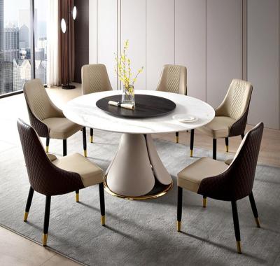 China Rock Top Plate Slate Table ULT-TY670 Top Dining Table with Turntable Dining Table and Chair Set for sale