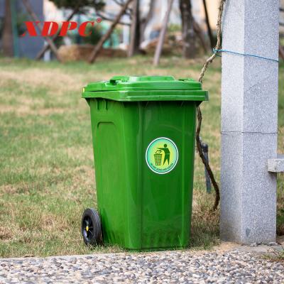 China Hot Sale 100 Best Price Viable 120 240 Liter Square 2 Wheels Outdoor Street Public Plastic Trash Cart for sale