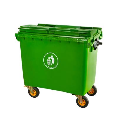 China Large 660 Liter Sustainable Large Outdoor Plastic Garbage Rubbish Bin Bins for sale