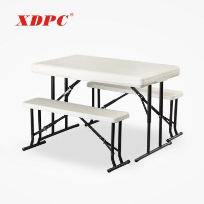 China Hot Selling Eco-friendly Modern White Folding Picnic Bench Camping Foldable Table for sale