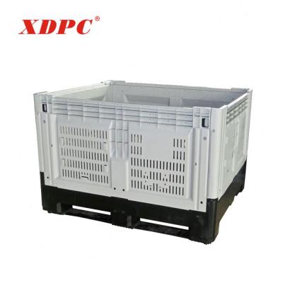 China Durable Heavy Duty Industrial Plastic Folding Storage Crates Bins Plastic Pallet Box for sale