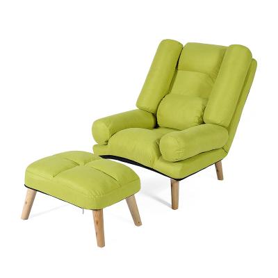 China Removable Lady Chair Comfortable Soft Folding Fashion Cover Sofa Bed Solid Wooden Legs Chair Home Lazy Folding for sale