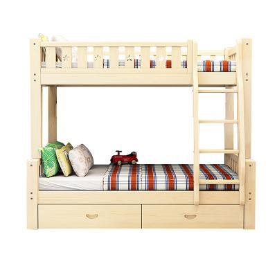 China Environmentally Friendly Solid Wood Double-layer Combo Bed Student Bed Upper Lower Bunk Wooden Children Bed for sale