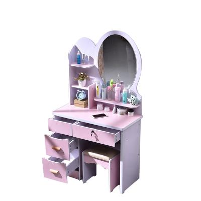 China Modern Minimalist Solid Wood Mini Dressing Table Makeup Simple Classic Bedroom Table With Mirror for sale