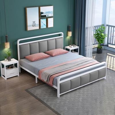 China Foldable Custom Iron Art Single Queen Bed Metal Frames Beds for sale