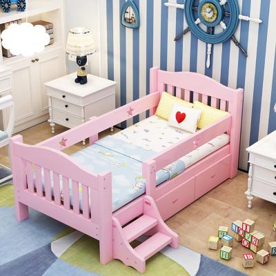 China Modern Safe No Paint Children Sink Children Baby Cribs Anti-fall Wooden Fence Guardrail Bed for sale