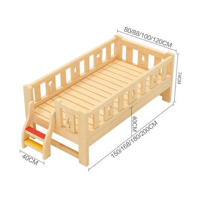 China Modern Safe Stable Bedroom Furniture Kids Bed Wooden Baby Toddler Bed Children With Safety Guardrails for sale