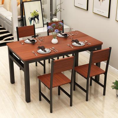 China Foldable Simple Dining Room Furniture Steel Wood Table Chair Table Desk Set for sale