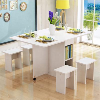 China Living room dining room coffee table home furniture folding dining table creative movable table with roller for sale