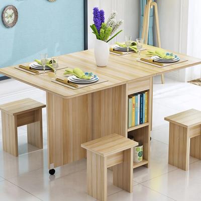 China Modern Simple Dining Table Foldable Chair Set Household Coffee Tables Furniture Multifunctional Folding Table for sale