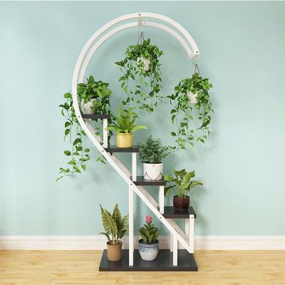 China Garden Storage Shelf Rack Plant Flower Pot Holder Heart Round Plants Minimalist Home Indoor Outdoor Frame for sale