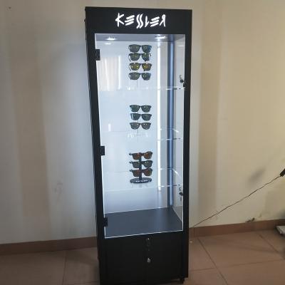 China Supermarket; Store chain ; Square ; Retail store ; ETTC Lockable Glass Rack In Eyewear Store Decoration Floor Stand Eyewear Display Sunglass Display Box Glasses Display Stand for sale