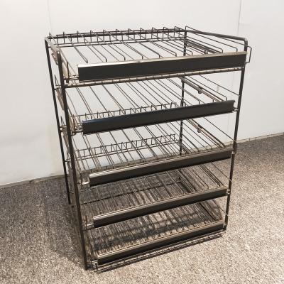 China Environment friendly; Transparent Metal Nail Polish Shelf Makeup Box Lipstick Display Stand Nail Polish Racks Display for sale