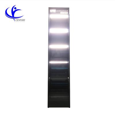 China Supermarket; Chain store; store ; Custom Mall Lighting Antique Jewelry Large Sit Down Jewelry Wall Shop Display Cabinet Steel Metal Makeup Display for sale