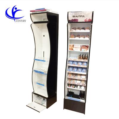 China Supermarket; Chain store; store ; new mall closet with wooden showcase designs makeup display shelf for sale