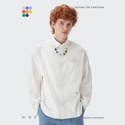 China Wholesale Plain Cotton Button Collar Polo Anti-pilling Oversize Shirt For Men Embroidery Long Sleeve Shirt for sale