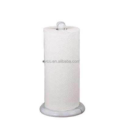 China Modern Natural White Marble Luxury Straight Paper Towel Holder For Kitchen for sale