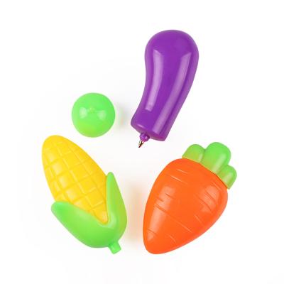 China Newest Lovely Cheap Cartoon PP Plastic Vegetable Shaped Egg Food Gift Toys Pen Kids Small Toys Fun Tip For Vending Machine for sale