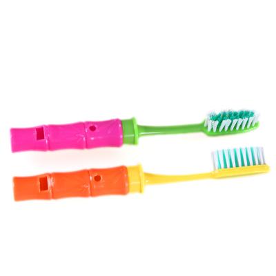 China Factory direct sales funny pp plastic toothbrush with whistle mini kids toothbrush toys for sale