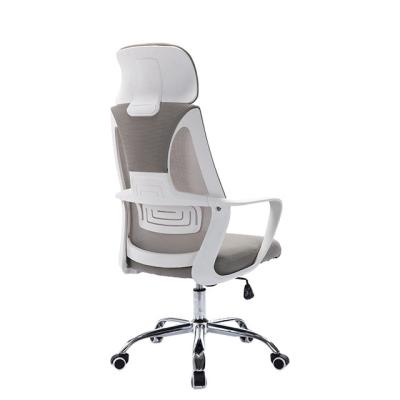 China (Height)Adjustable Ergonomic Mesh High Back Swivel White Office Chair With Headrest for sale