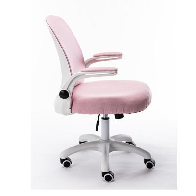 China (Size)Adjustable Pink Cotton And Medium Back Movable Arm Swivel Office Sling Chair for sale