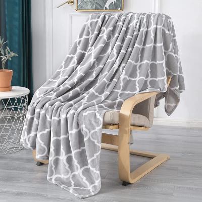 China Anti-Static Super Soft Cozy Plush  Lightweight Microfiber Printed Flannel Fleece Blanket for sale